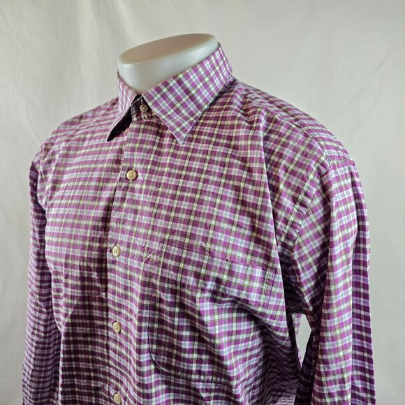 Peter Millar Shirt Mens Large Plaid Button Up Cotton Dress Casual Preppy Bundle - Picture 5 of 16